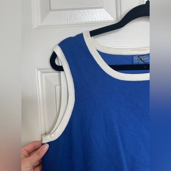 Pendleton silk blend cobalt blue cardigan blouse two piece set | 1X - Picture 7 of 16